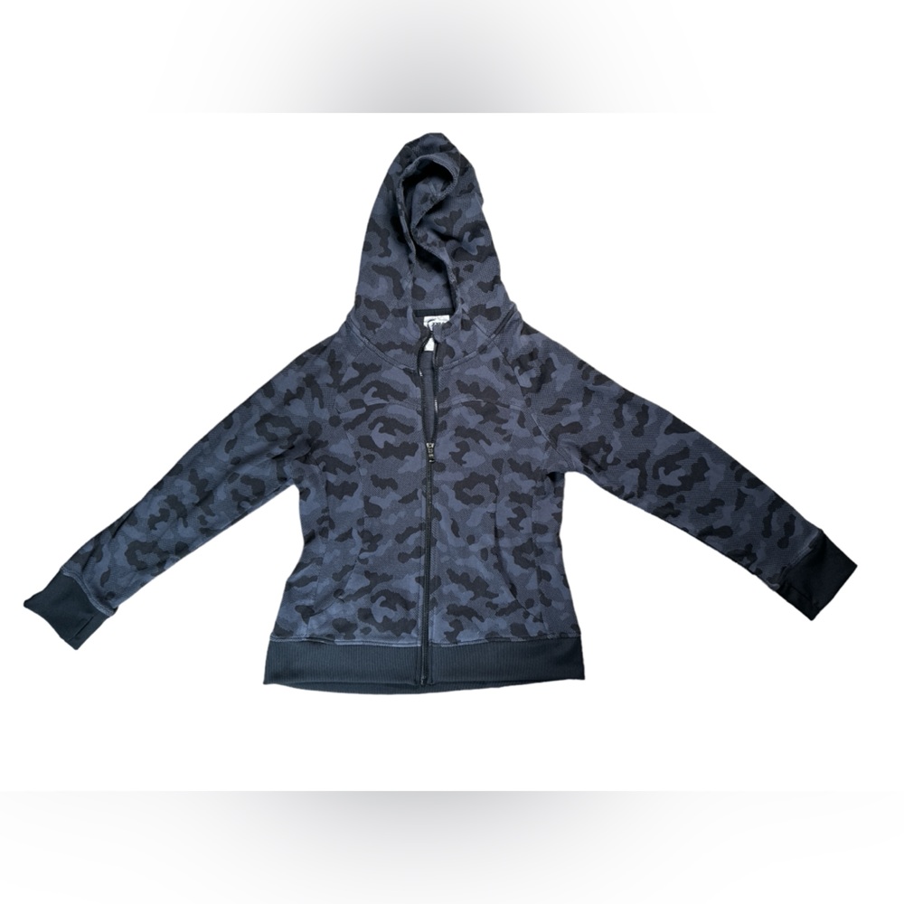 Zyia Active Camo Jacket Hoodie Full Zip Women’s Size Medium Black & Gray